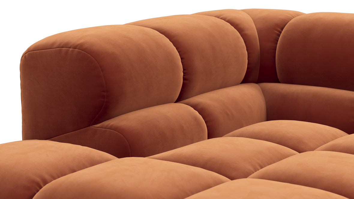 Tufty - Tufty Sectional, Small L, Right, Spice Velvet
