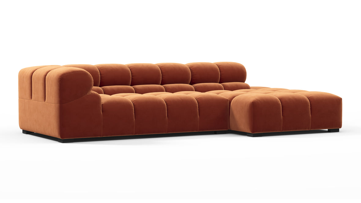 Tufty - Tufty Sectional, Small L, Right, Spice Velvet