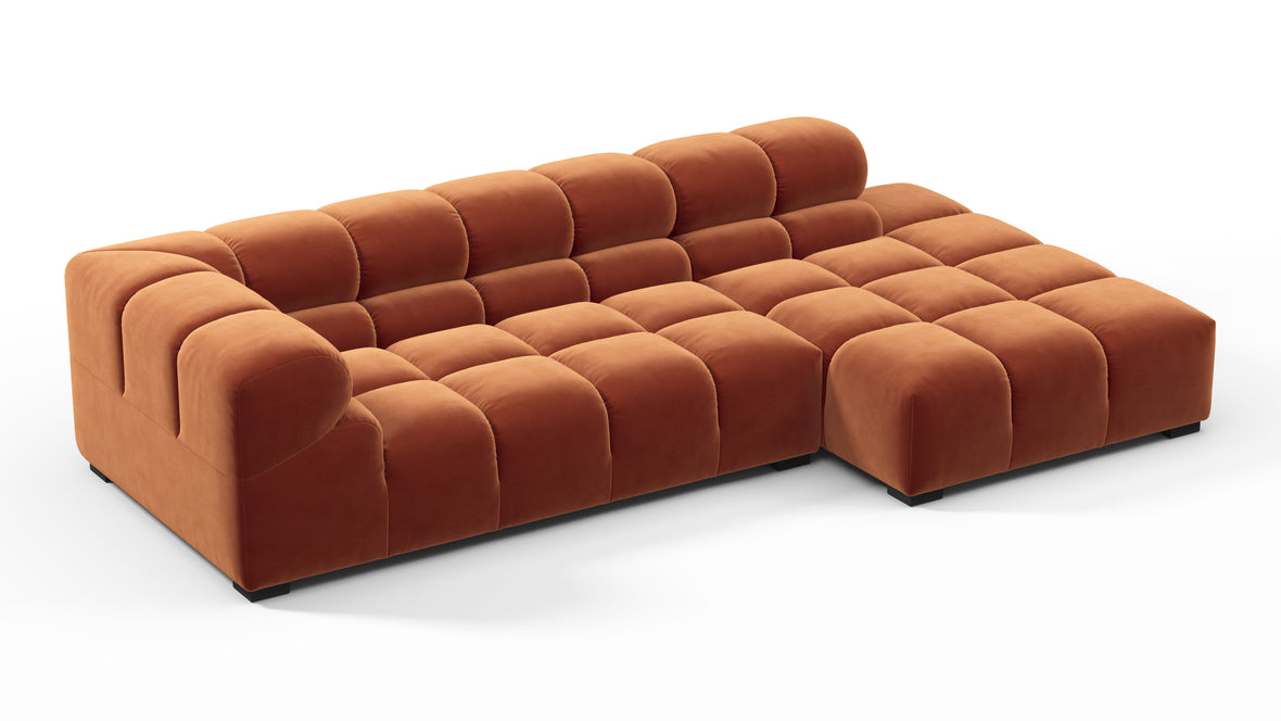 Tufty - Tufty Sectional, Small L, Right, Spice Velvet