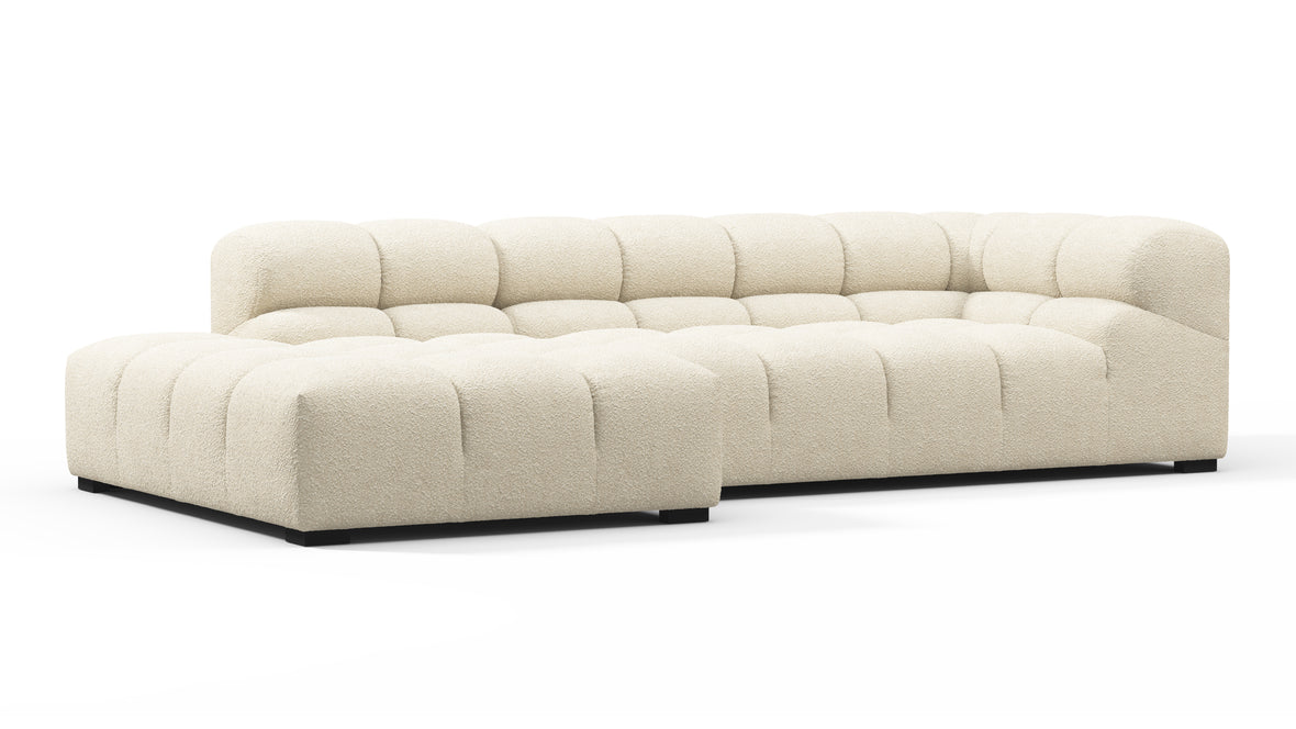 Tufty - Tufty Sectional, Small L, Left, Eggshell Boucle