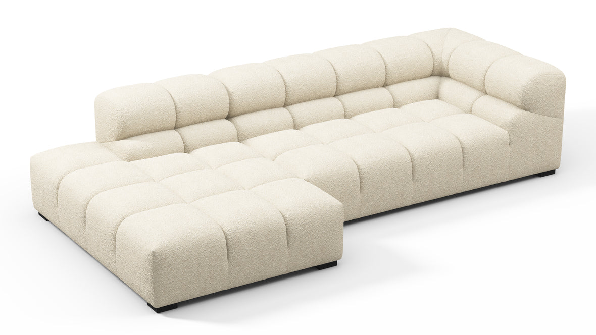 Tufty - Tufty Sectional, Small L, Left, Eggshell Boucle
