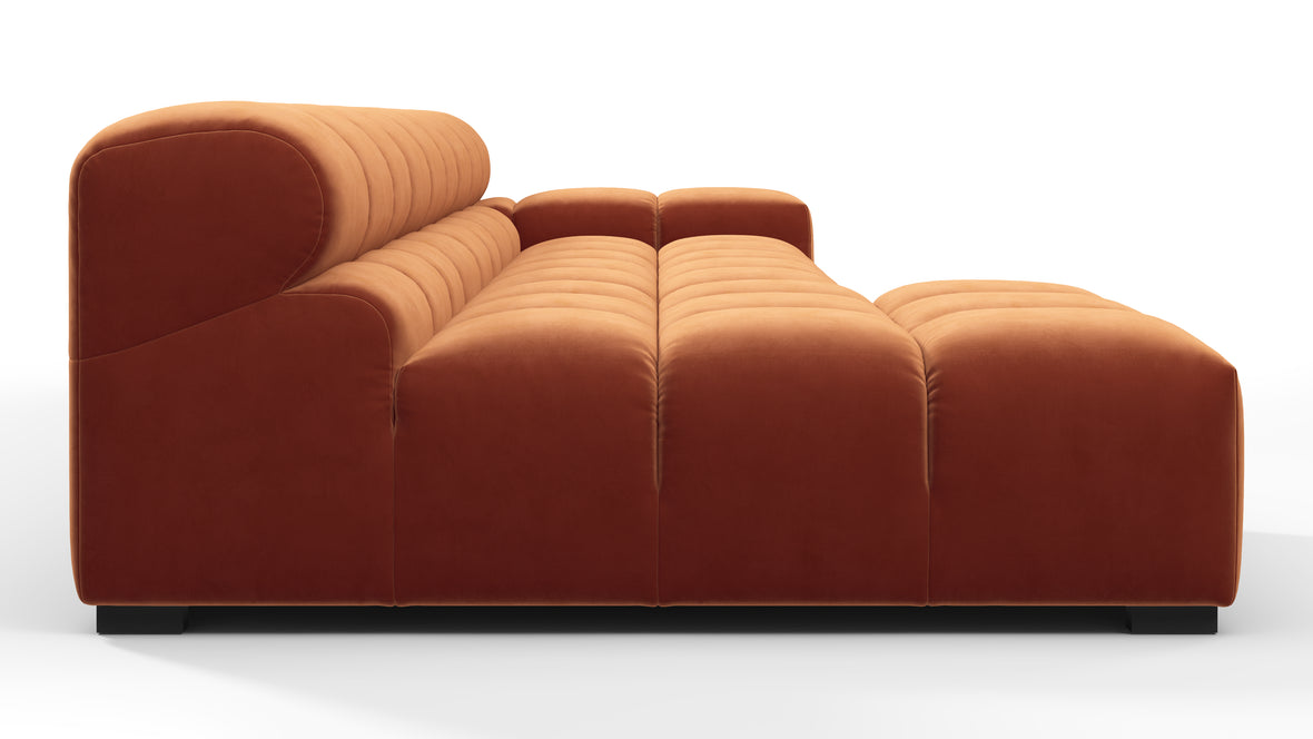 Tufty - Tufty Sectional, Small, Left Chaise, Spice Velvet