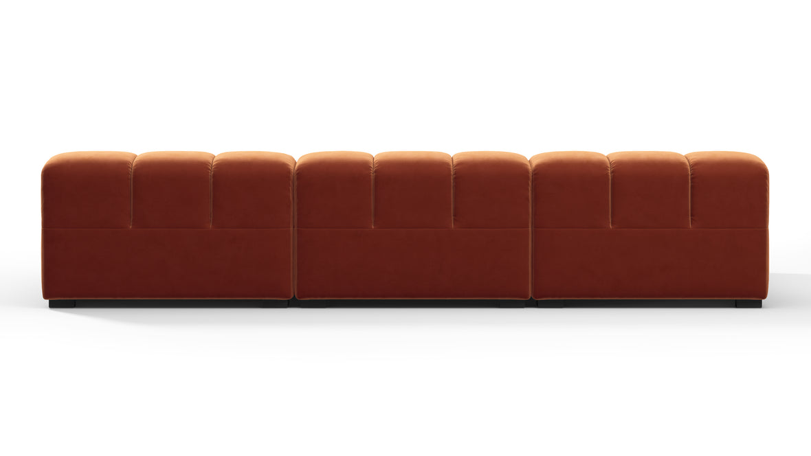Tufty - Tufty Sectional, Small, Left Chaise, Spice Velvet