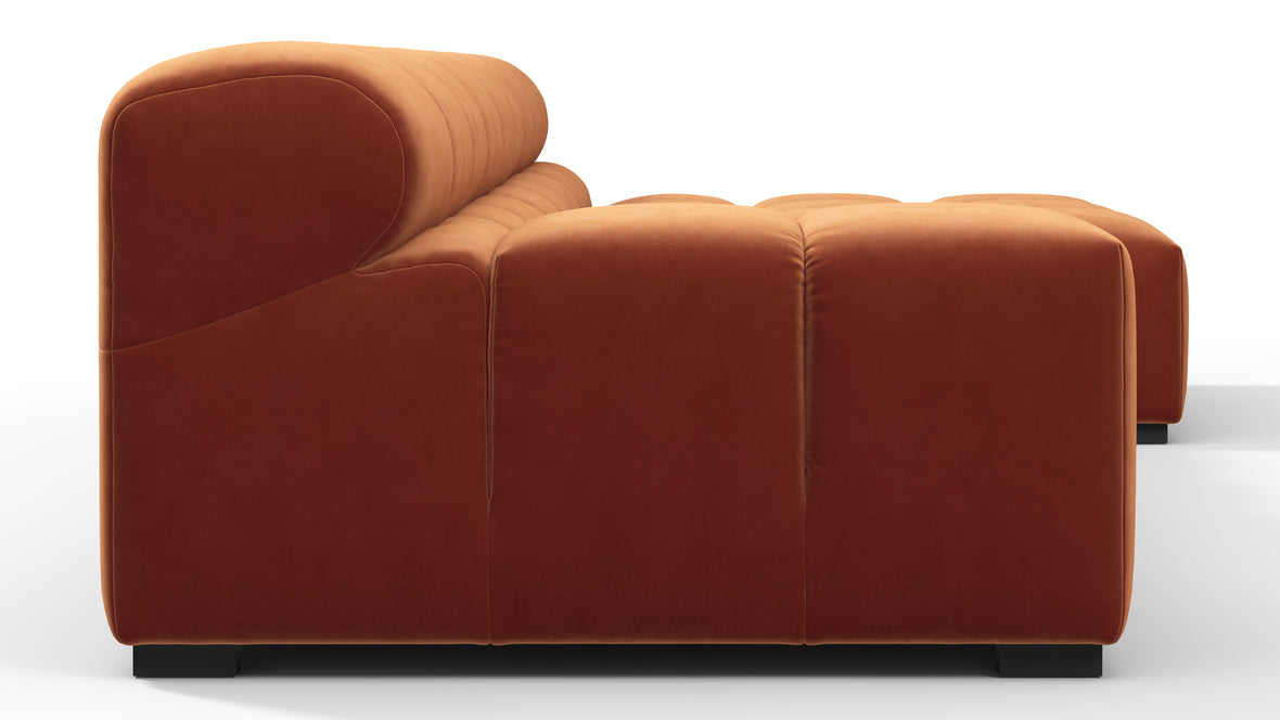 Tufty - Tufty Sectional, Small, Right Chaise, Spice Velvet