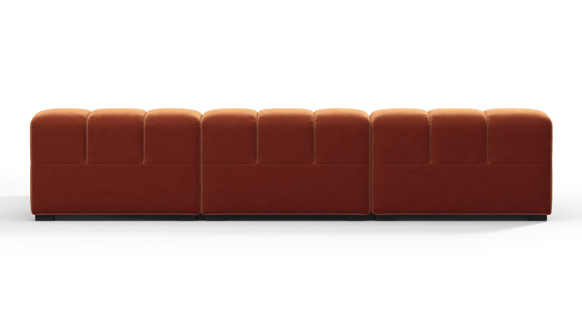 Tufty - Tufty Sectional, Small, Right Chaise, Spice Velvet