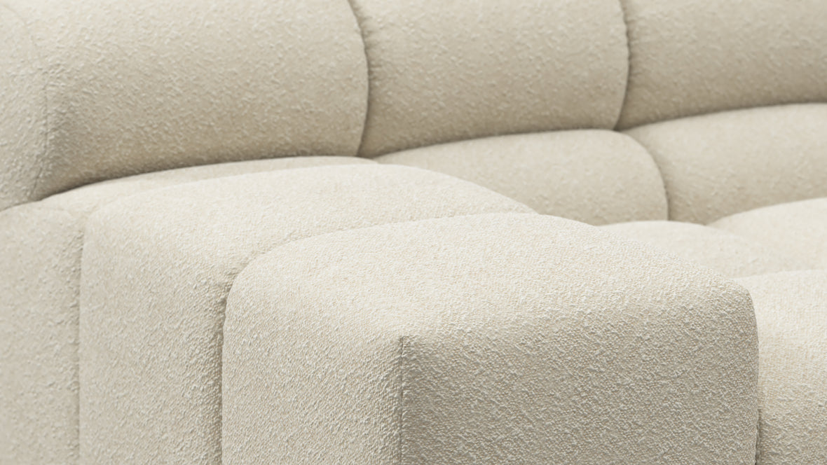 Tufty - Tufty Sectional, Small, Left Chaise, Eggshell Boucle
