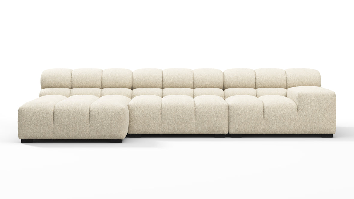 Tufty - Tufty Sectional, Small, Left Chaise, Eggshell Boucle