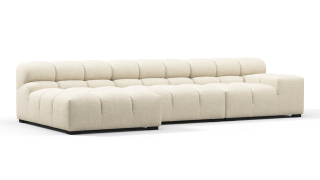 Tufty - Tufty Sectional, Small, Left Chaise, Eggshell Boucle