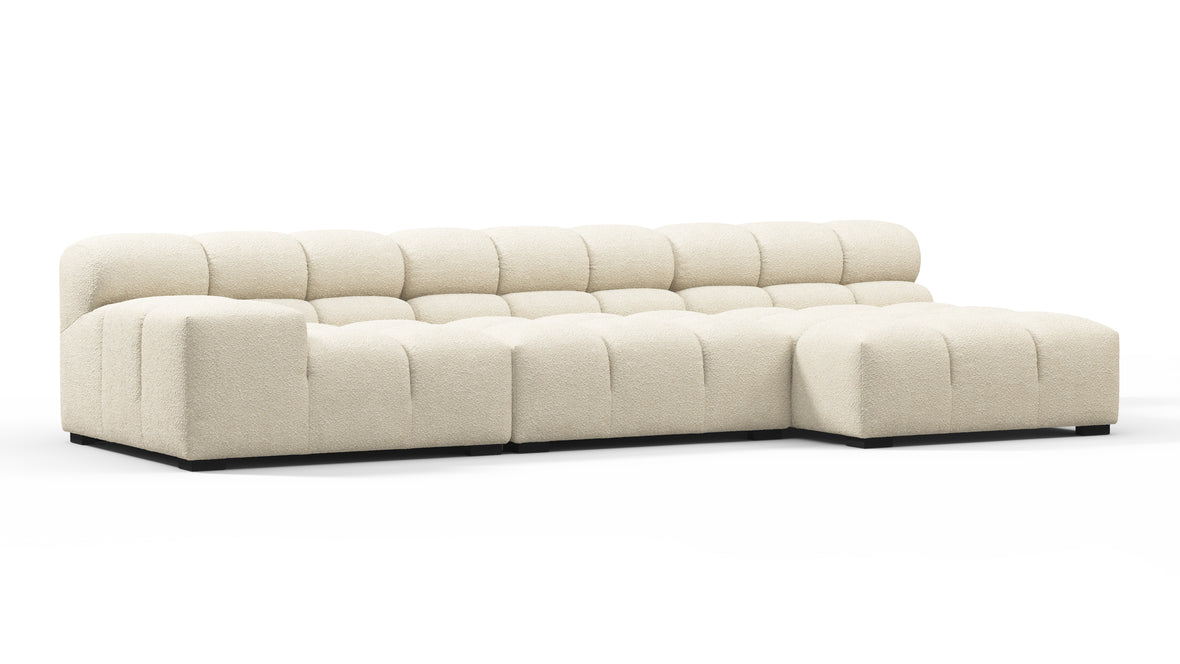 Tufty - Tufty Sectional, Small, Right Chaise, Eggshell Boucle