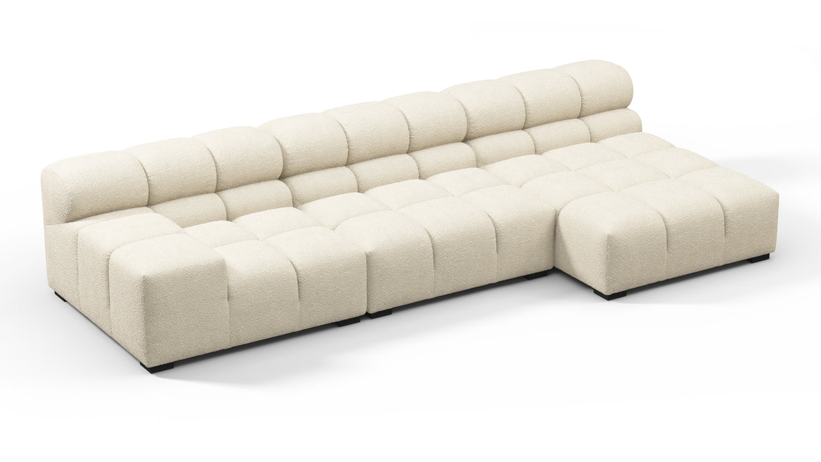 Tufty - Tufty Sectional, Small, Right Chaise, Eggshell Boucle