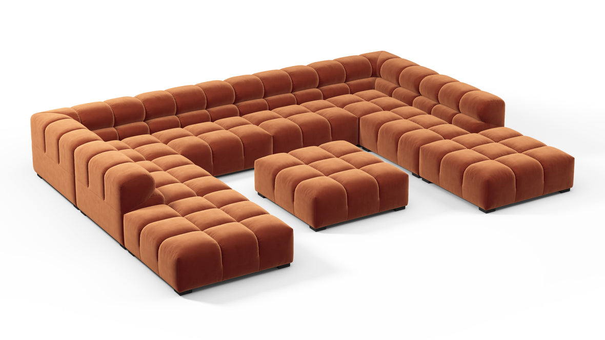 Tufty - Tufty Sectional, U Shape, Spice Velvet