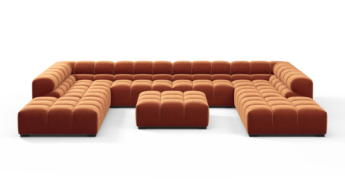Tufty - Tufty Sectional, U Shape, Spice Velvet