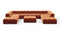 Tufty - Tufty Sectional, U Shape, Spice Velvet