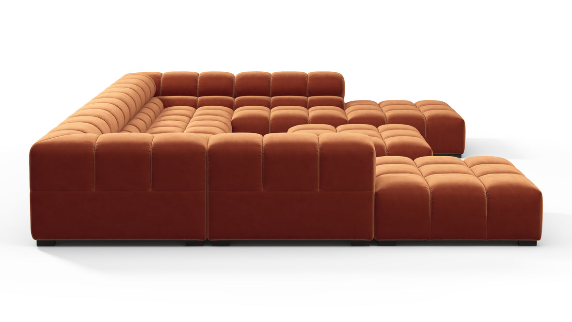 Tufty - Tufty Sectional, U Shape, Spice Velvet