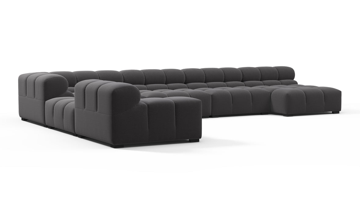 Tufty - Tufty Sectional, Extra Large Left Corner, Ink Brushed Weave