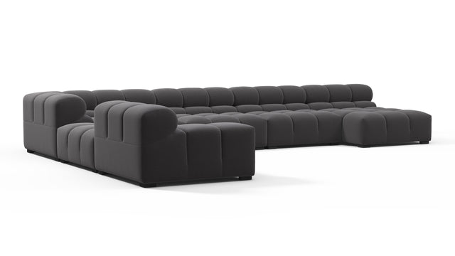 Tufty - Tufty Sectional, Extra Large Left Corner, Ink Brushed Weave