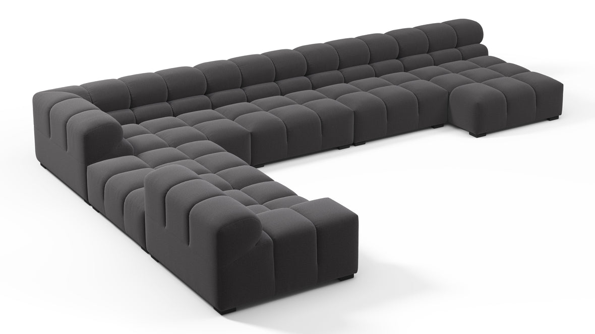 Tufty - Tufty Sectional, Extra Large Left Corner, Ink Brushed Weave