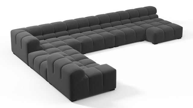 Tufty - Tufty Sectional, Extra Large Left Corner, Ink Brushed Weave