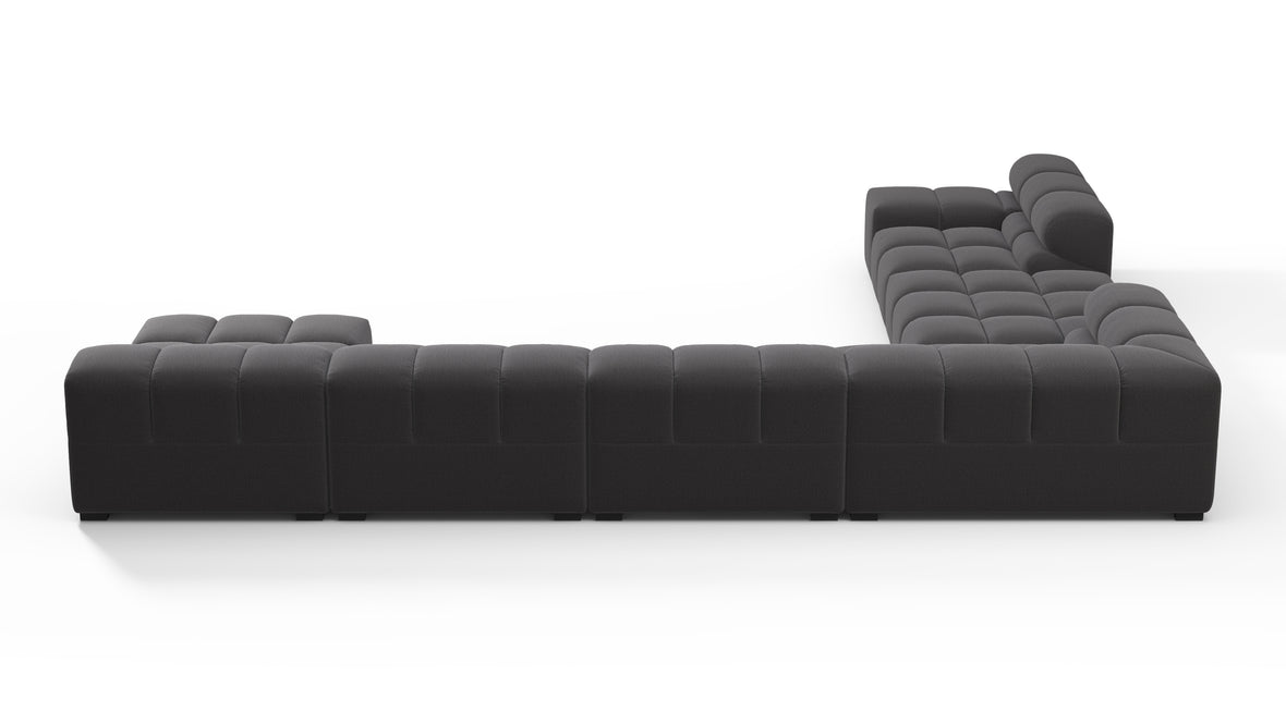 Tufty - Tufty Sectional, Extra Large Left Corner, Ink Brushed Weave