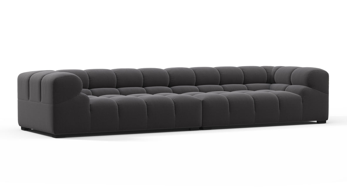 Tufty - Tufty Sectional, Extra Large Sofa, Ink Brushed Weave
