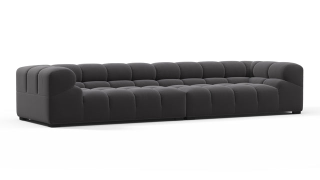 Tufty - Tufty Sectional, Extra Large Sofa, Ink Brushed Weave