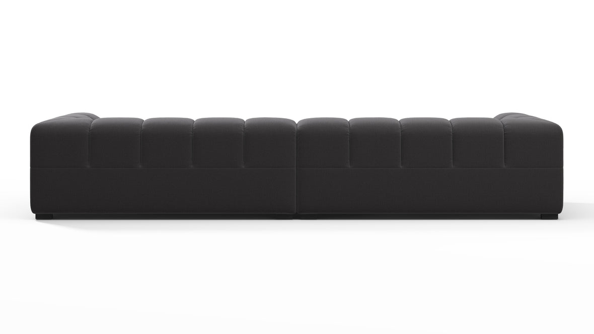 Tufty - Tufty Sectional, Extra Large Sofa, Ink Brushed Weave