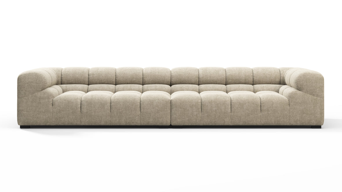 Tufty - Tufty Sectional, Extra Large Sofa, Beige Gray Chenille