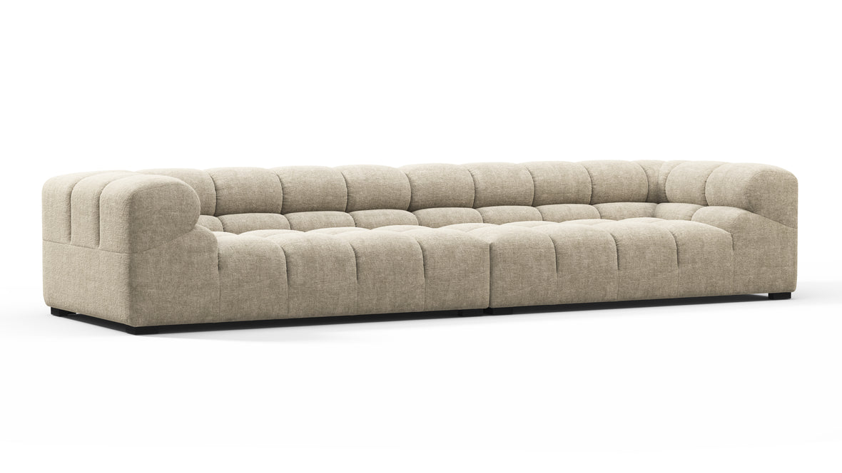 Tufty - Tufty Sectional, Extra Large Sofa, Beige Gray Chenille