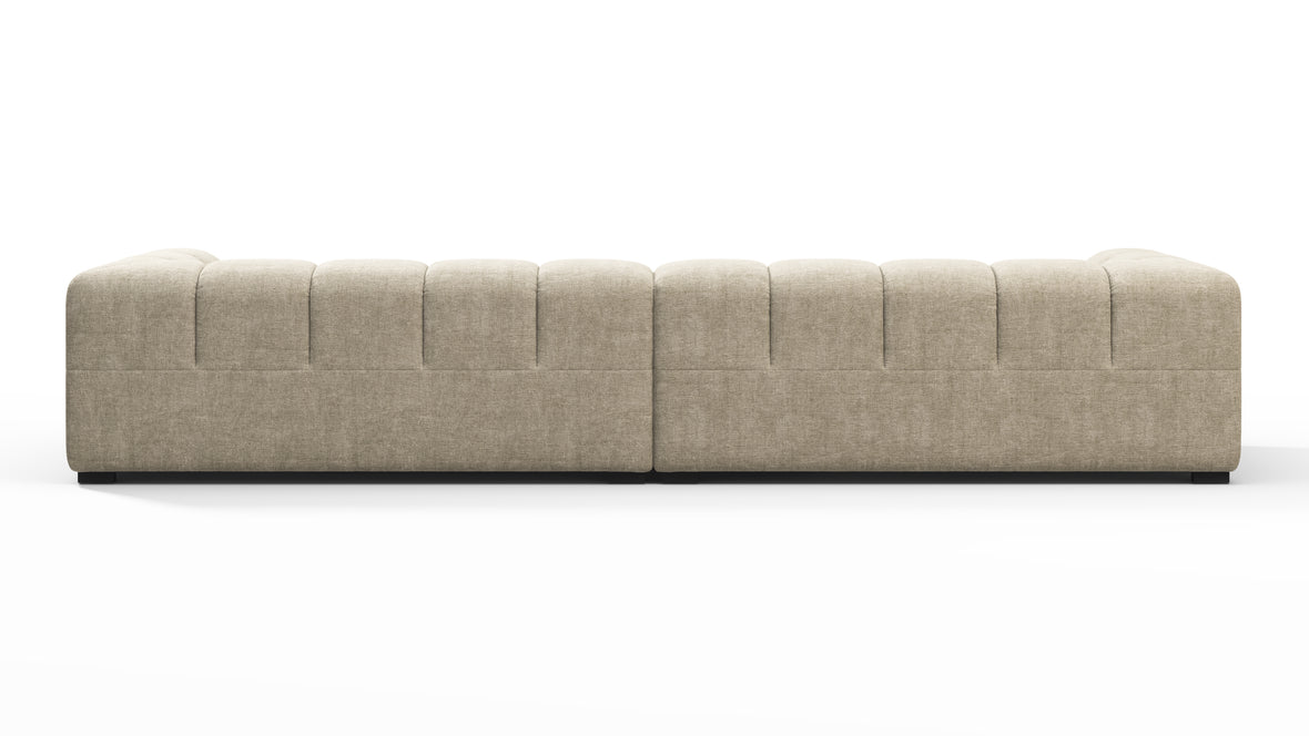 Tufty - Tufty Sectional, Extra Large Sofa, Beige Gray Chenille