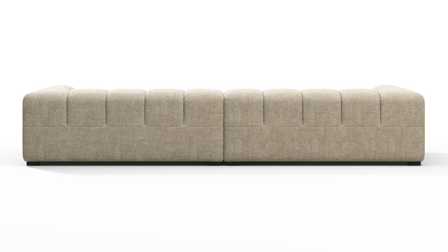 Tufty - Tufty Sectional, Extra Large Sofa, Beige Gray Chenille