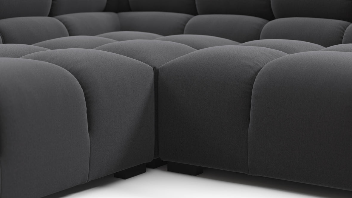 Tufty - Tufty Sectional, Large Left Corner, Ink Brushed Weave