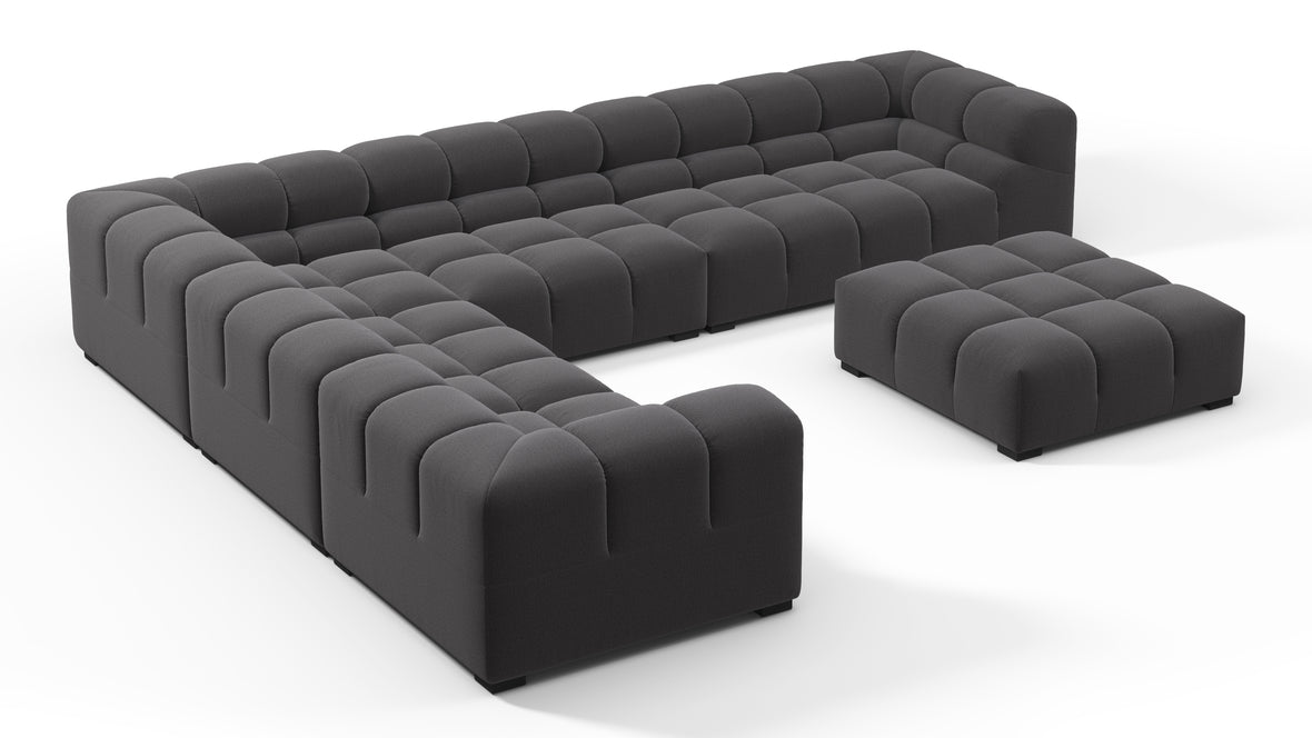 Tufty - Tufty Sectional, Large Left Corner, Ink Brushed Weave