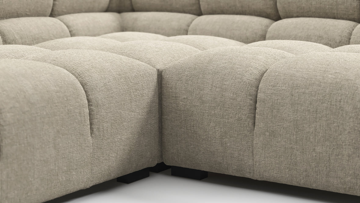 Tufty - Tufty Sectional, Large Left Corner, Beige Gray Chenille