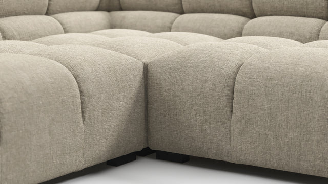 Tufty - Tufty Sectional, Large Left Corner, Beige Gray Chenille