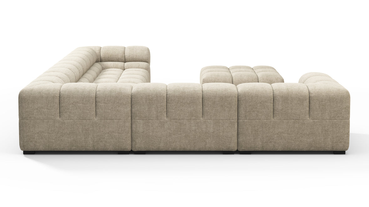 Tufty - Tufty Sectional, Large Left Corner, Beige Gray Chenille