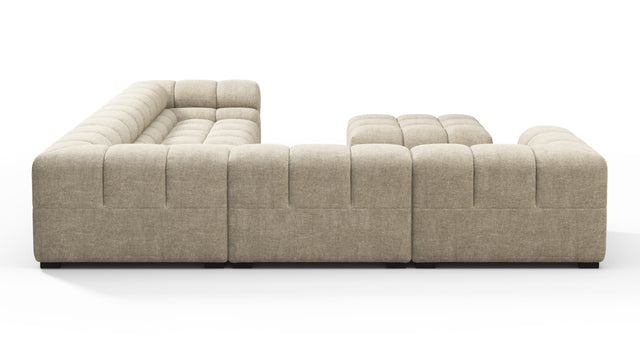 Tufty - Tufty Sectional, Large Left Corner, Beige Gray Chenille