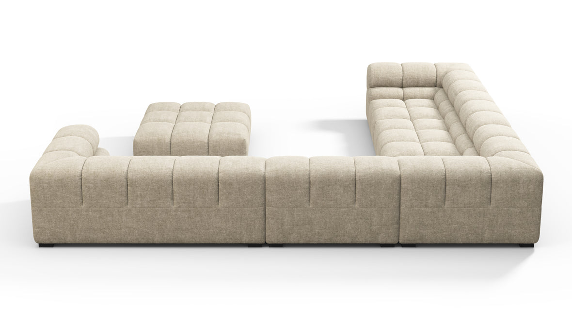 Tufty - Tufty Sectional, Large Left Corner, Beige Gray Chenille