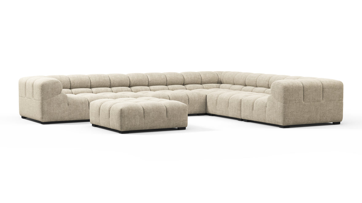 Tufty - Tufty Sectional, Large Right Corner, Beige Gray Chenille