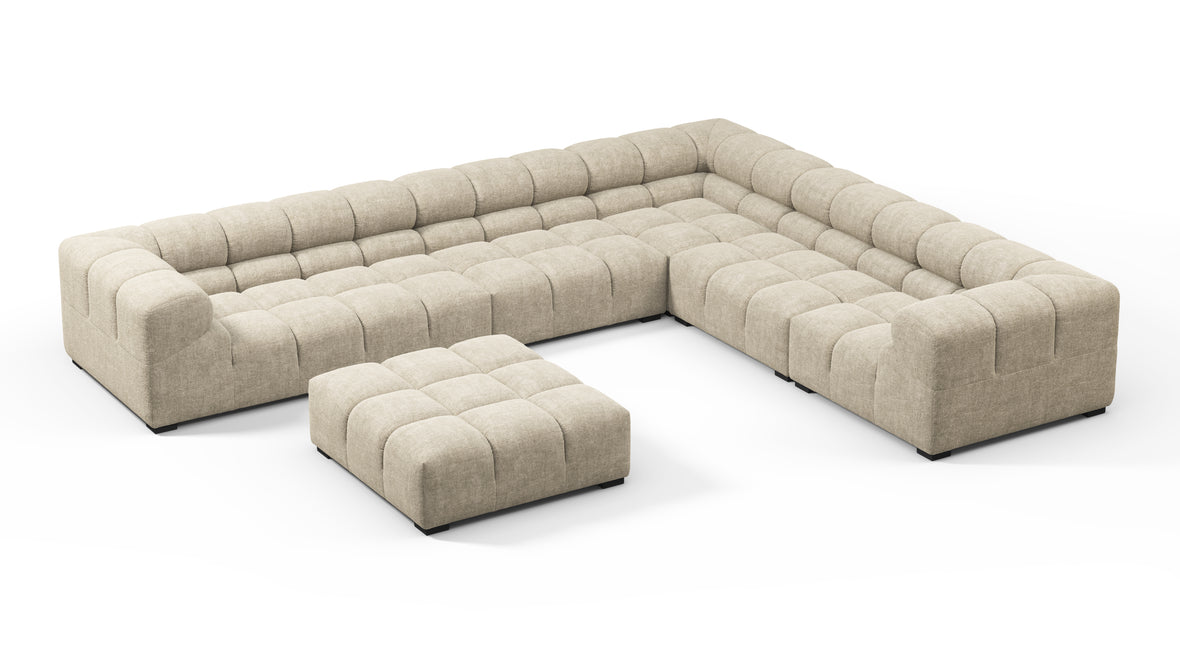 Tufty - Tufty Sectional, Large Right Corner, Beige Gray Chenille
