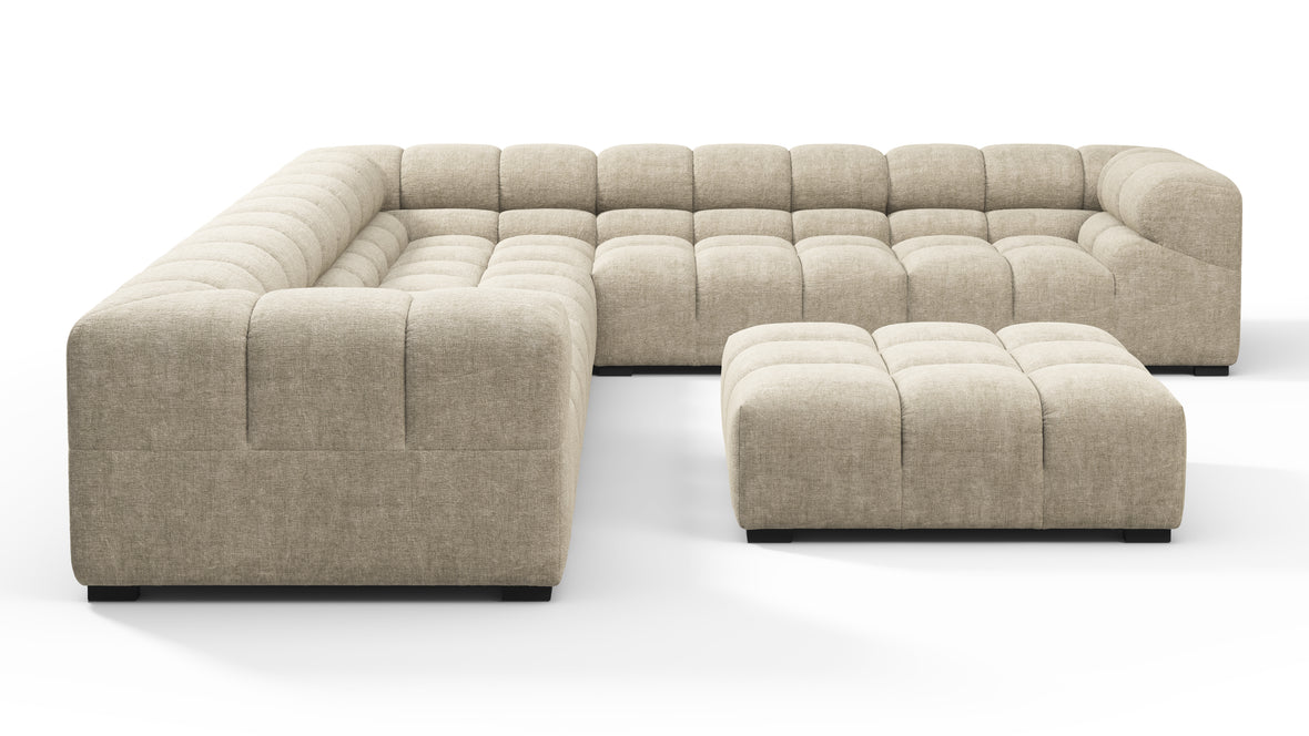 Tufty - Tufty Sectional, Large Right Corner, Beige Gray Chenille