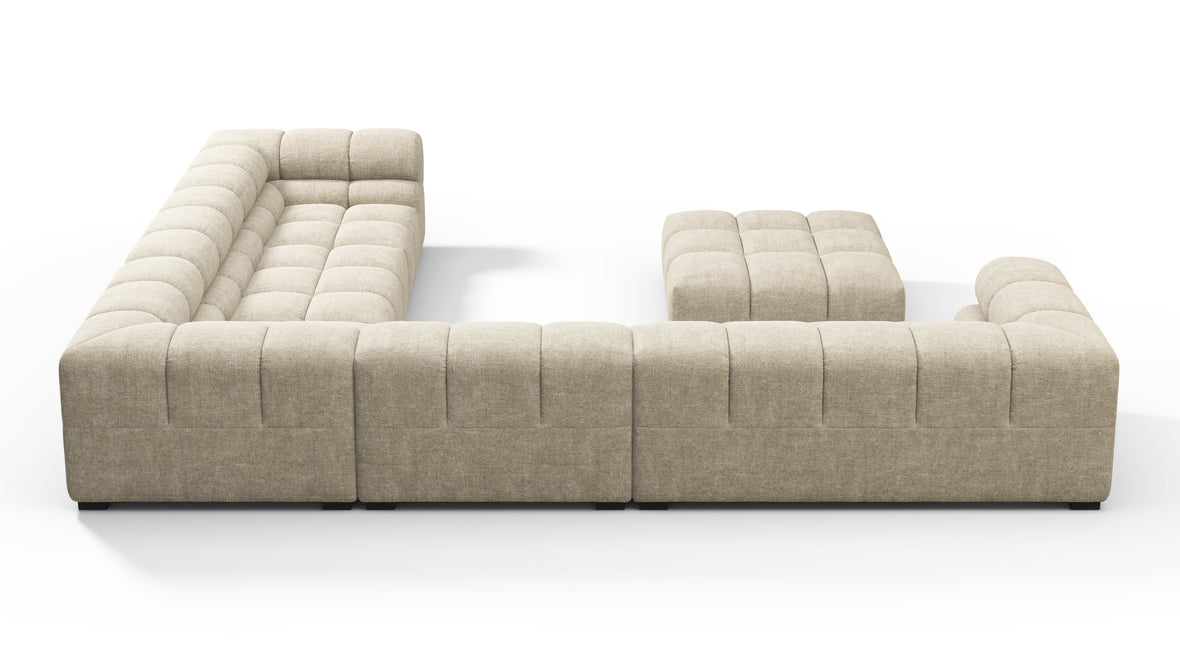 Tufty - Tufty Sectional, Large Right Corner, Beige Gray Chenille