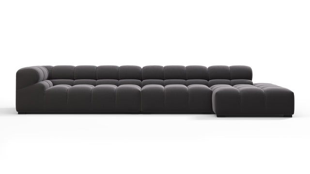 Tufty - Tufty Sectional, Large, Right Chaise, Ink Brushed Weave