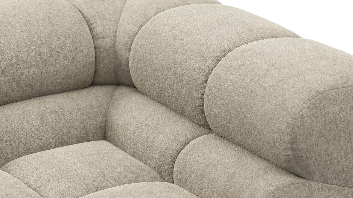 Tufty - Tufty Sectional, Large, Left Chaise, Beige Gray Chenille