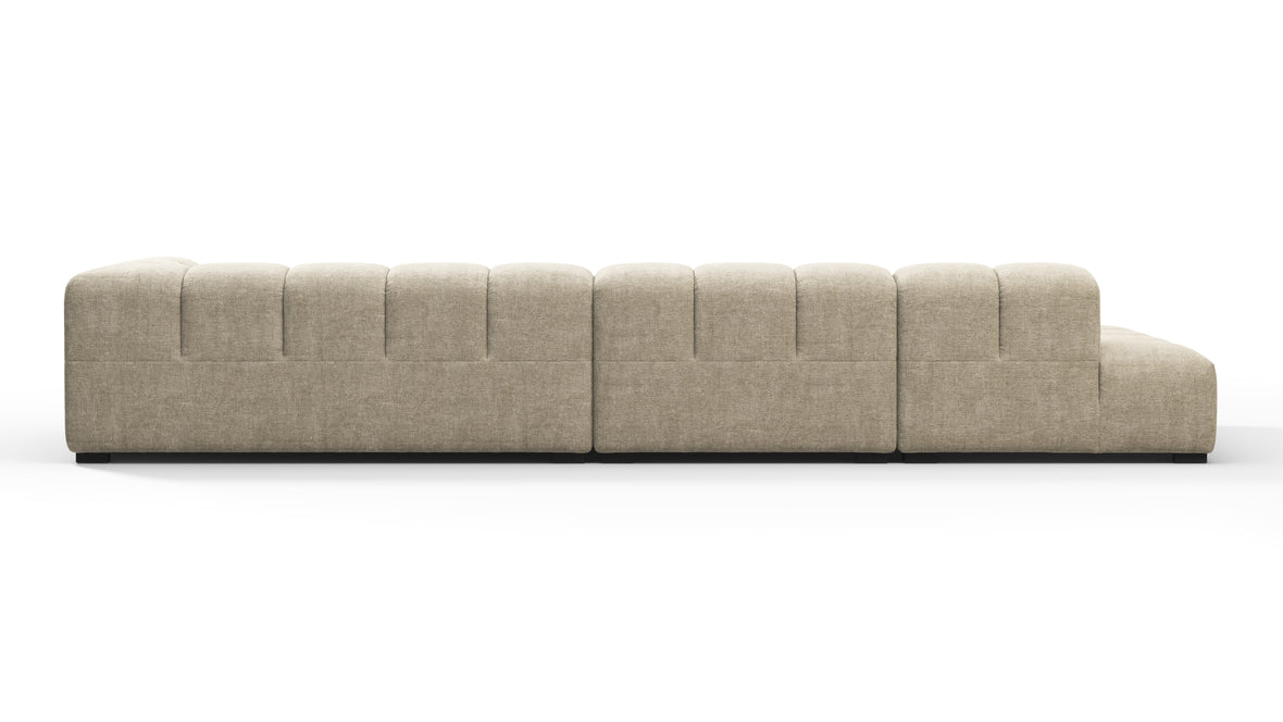 Tufty - Tufty Sectional, Large, Left Chaise, Beige Gray Chenille