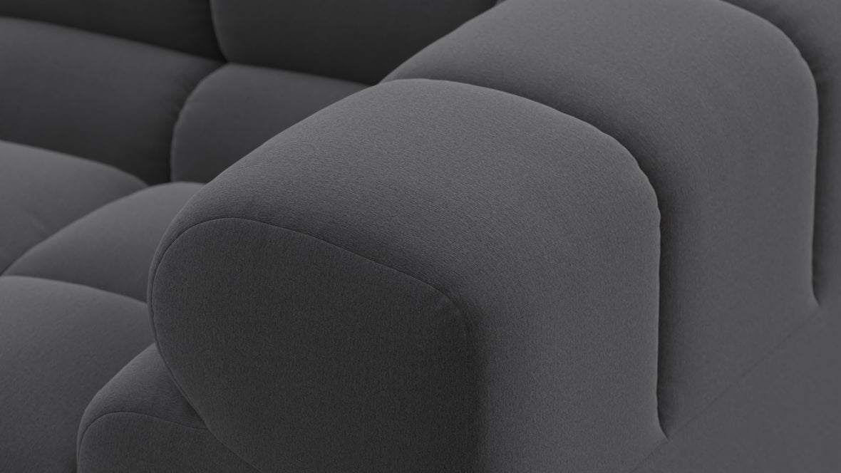 Tufty - Tufty Sectional, Left Corner, Ink Brushed Weave