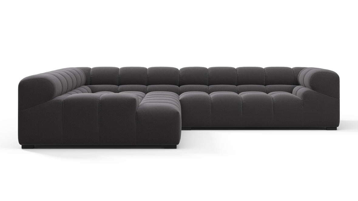 Tufty - Tufty Sectional, Left Corner, Ink Brushed Weave