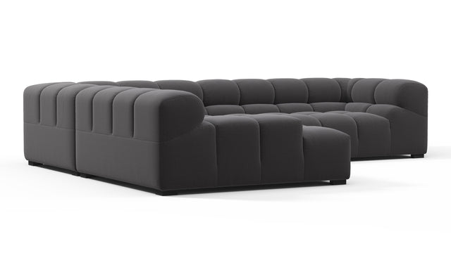 Tufty - Tufty Sectional, Left Corner, Ink Brushed Weave