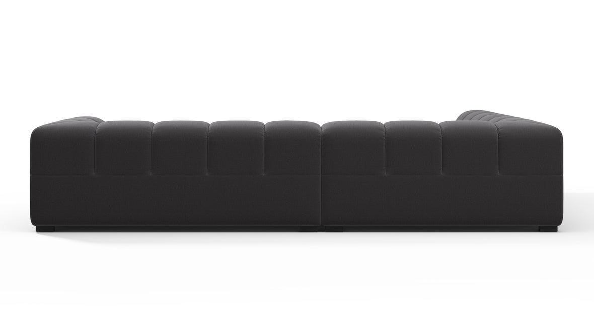 Tufty - Tufty Sectional, Left Corner, Ink Brushed Weave