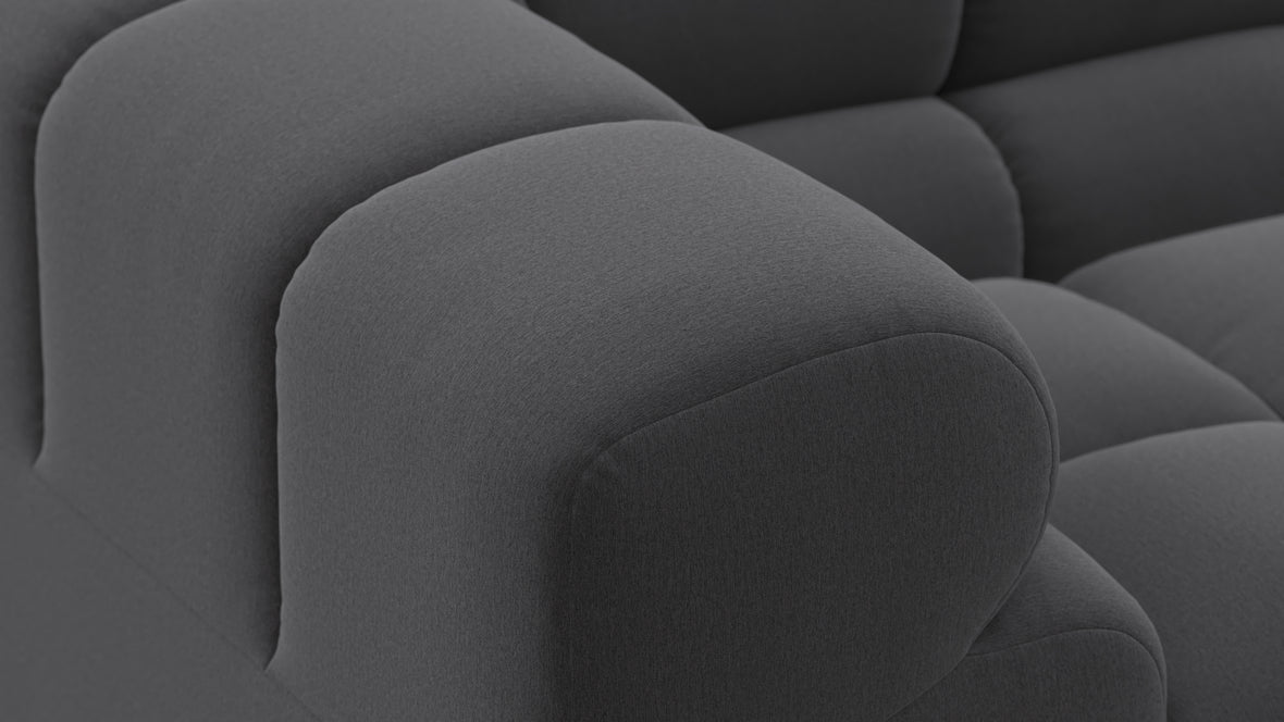 Tufty - Tufty Sectional, Right Corner, Ink Brushed Weave
