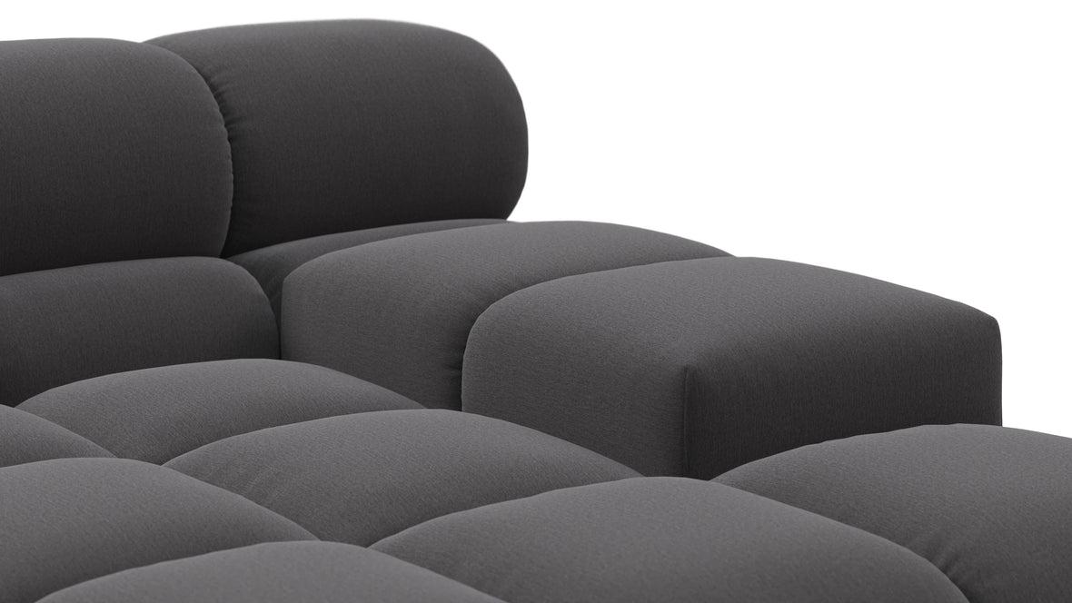Tufty - Tufty Sectional, Right Corner, Ink Brushed Weave